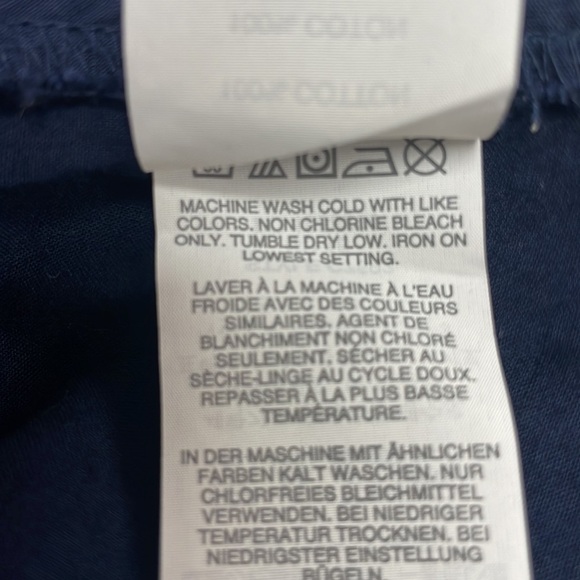 J. Crew Geometric Embroidered Eyelet Sleeveless Woven Blouse Navy 4 Tall - Picture 9 of 9